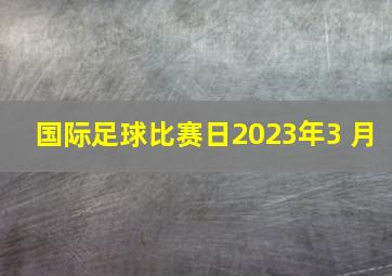 国际足球比赛日2023年3 月